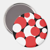 Doden van zwarte, witte en rode poka magneet (Voorkant / Achterkant)