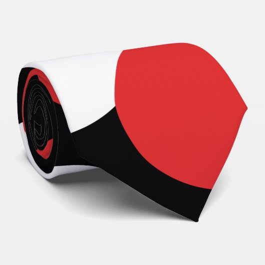 Doden van zwarte, witte en rode poka stropdas (Opgerold)