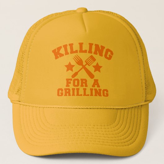 DODEN VOOR EEN GRILLEND BBQ-ontwerp Trucker Pet (Voorkant)