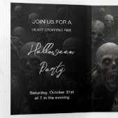 Doden zijn opkomend Halloween feest Drieluik Uitnodiging (Binnenzijde eerst)