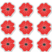 Dodenherdenking met rode klaproos sticker (Voorkant)