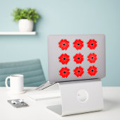 Dodenherdenking met rode klaproos sticker (Laptop op bureau)