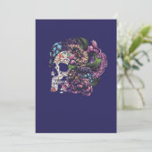 Dodenherelend suiker schedel met bloemen kaart (Staand voorkant)