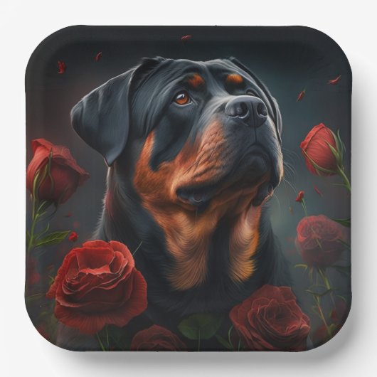 Dodenkarton Rottweiler Papieren Bordje (Voorkant)