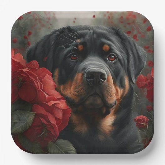 Dodenkarton Rottweiler Papieren Bordje (Voorkant)