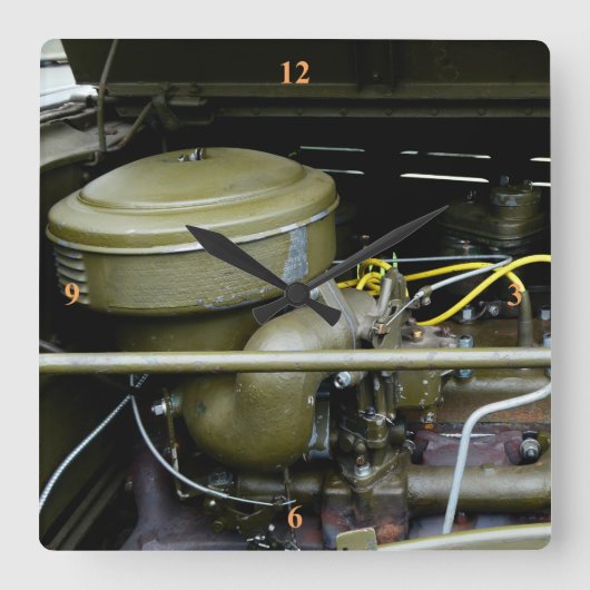 Dodg WC, vrachtwagenmotor. "Bijen" Vierkante Klok (Voorkant)