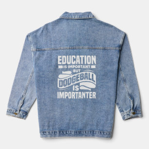 Dodge Ball-spelers Dodgeball is een belangrijk tea Denim Jacket
