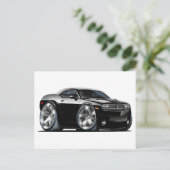 Dodge Challenger Black Car Briefkaart (Staand voorkant)