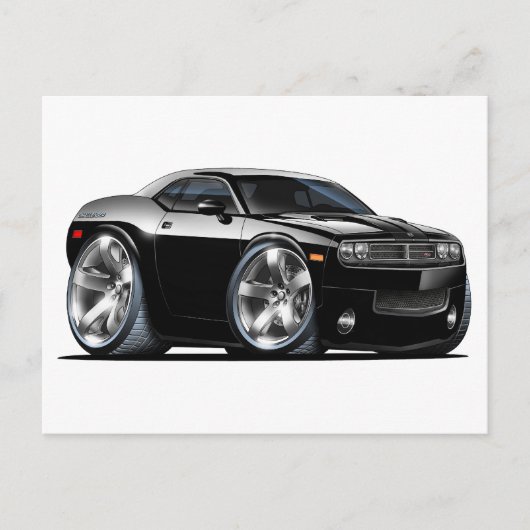 Dodge Challenger Black Car Briefkaart (Voorkant)