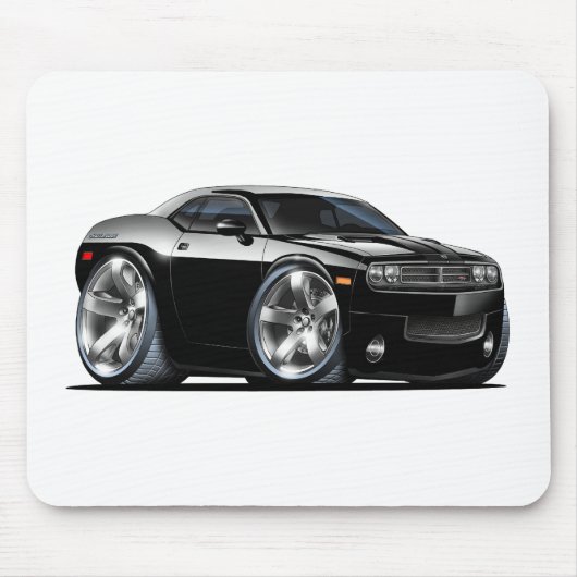 Dodge Challenger Black Car Muismat (Voorkant)