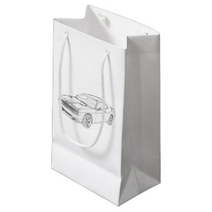 Dodge Challenger Black en White Draft Gift Bag Klein Cadeauzakje