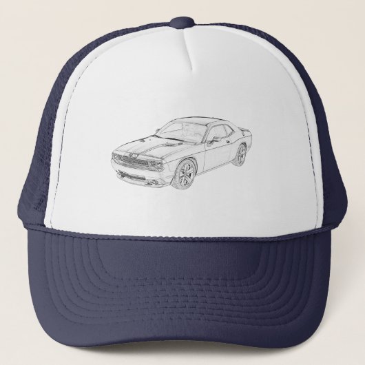 Dodge Challenger Classic Mopar Muscar Trucker Pet (Voorkant)