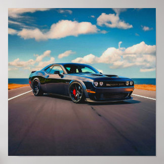 Dodge Challenger in Natuur | Poster