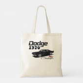 Dodge Challenger Musculum Car American Flag 4 juli Tote Bag (Achterkant)