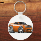 Dodge Challenger Oranje Car Sleutelhanger (Voorkant)