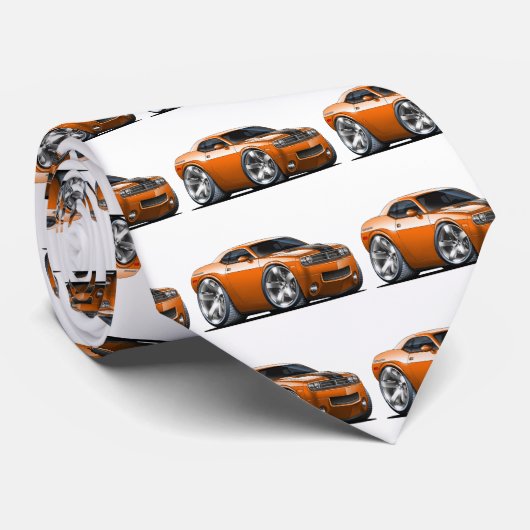 Dodge Challenger Oranje Car Stropdas (Opgerold)