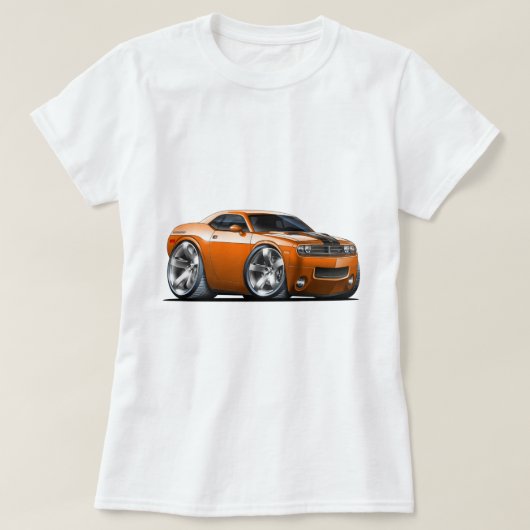 Dodge Challenger Oranje Car T-shirt (Design voorkant)