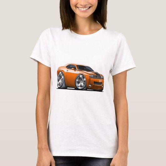 Dodge Challenger Oranje Car T-shirt (Voorkant)