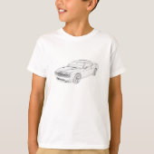 Dodge Challenger Pencil Schets Mopar Kinder T-Shir T-shirt (Voorkant)