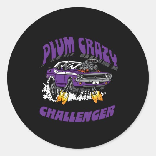 Dodge Challenger Plum Crazy Laatste oproep Ronde Sticker (Voorkant)