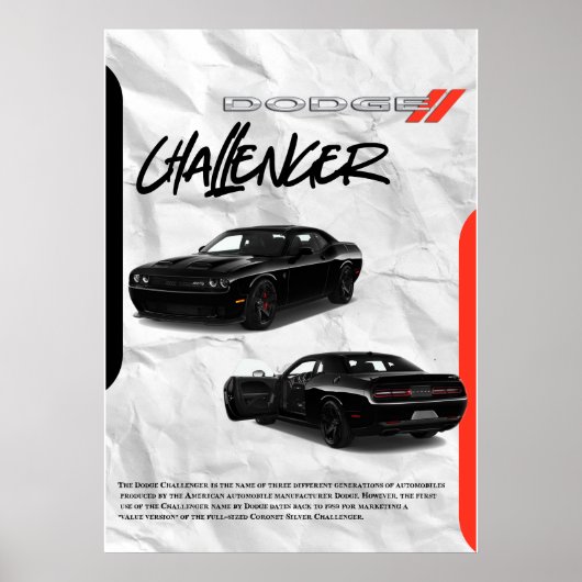 Dodge Challenger Poster (Voorkant)