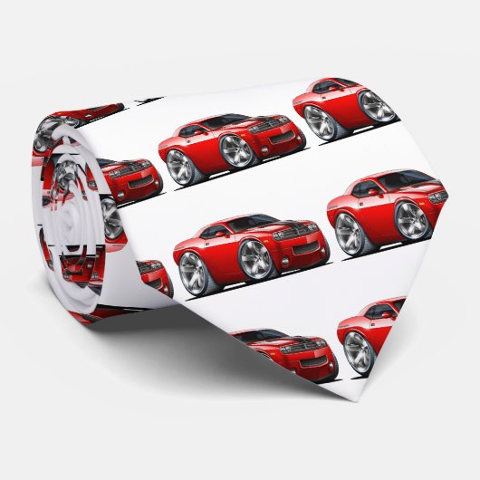 Dodge Challenger Red Car Stropdas (Opgerold)