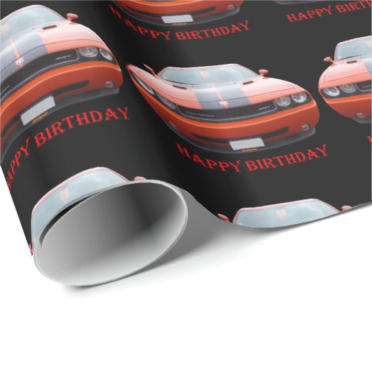 Dodge Challenger SRT Birthday Paper Cadeaupapier (Rol Hoek)
