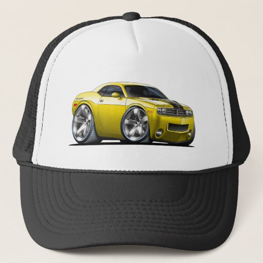 Dodge Challenger Yellow Car Trucker Pet (Voorkant)