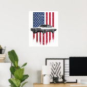 dodge charger amerikaanse vlag poster (Thuiskantoor)
