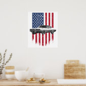 dodge charger amerikaanse vlag poster (Keuken)