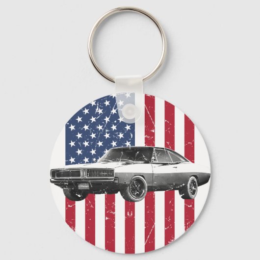 dodge charger amerikaanse vlag sleutelhanger (Voorkant)
