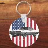 Dodge Charger Amerikaanse vlag Sleutelhanger (Voorkant)