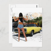 Dodge Charger Chick Briefkaart (Voorkant / Achterkant)