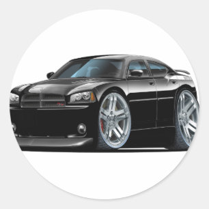 Dodge Charger Daytona Black Car Ronde Sticker