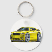 Dodge Charger Daytona Gele auto Sleutelhanger (Voorkant)