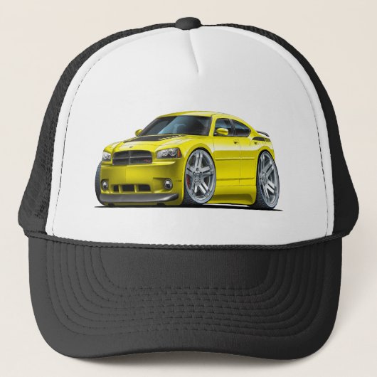 Dodge Charger Daytona Gele auto Trucker Pet (Voorkant)