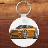 Dodge Charger Daytona Oranje auto Sleutelhanger (Voorkant)