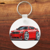 Dodge Charger Daytona Red Car Sleutelhanger (Voorkant)