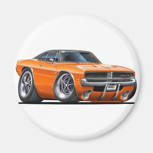 Dodge Charger Oranje Auto Magneet (Voorkant)