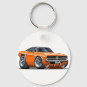 Dodge Charger Oranje Auto Sleutelhanger (Voorkant)