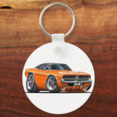Dodge Charger Oranje Auto Sleutelhanger (Voorkant)