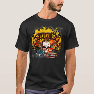 Dodge Charger R/T - Burnout Banner Skull -n-Flag T-shirt
