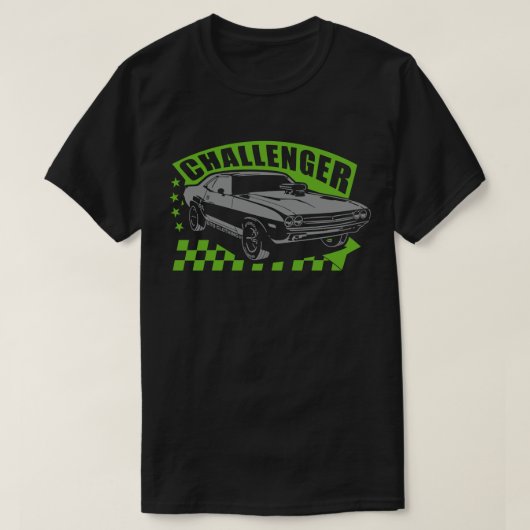 Dodge Charger Racing Muscle Car T-Shirt Green (Design voorkant)