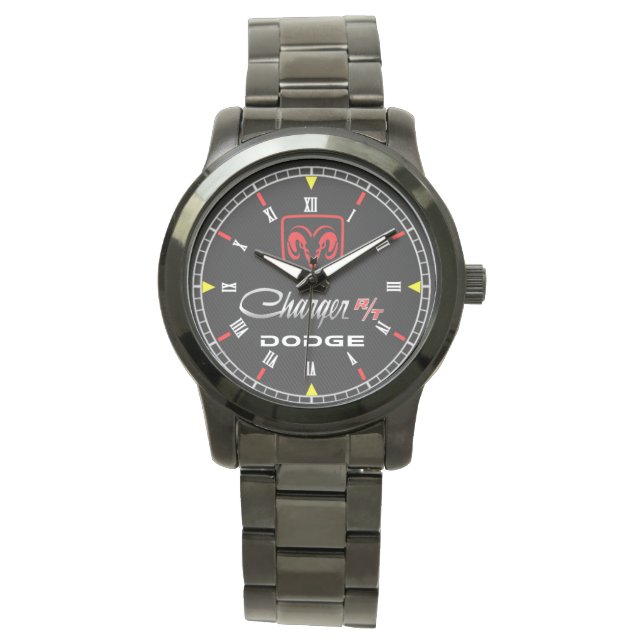 Dodge Charger RT Roestvrij staal Quartz Horloge (Voorkant)
