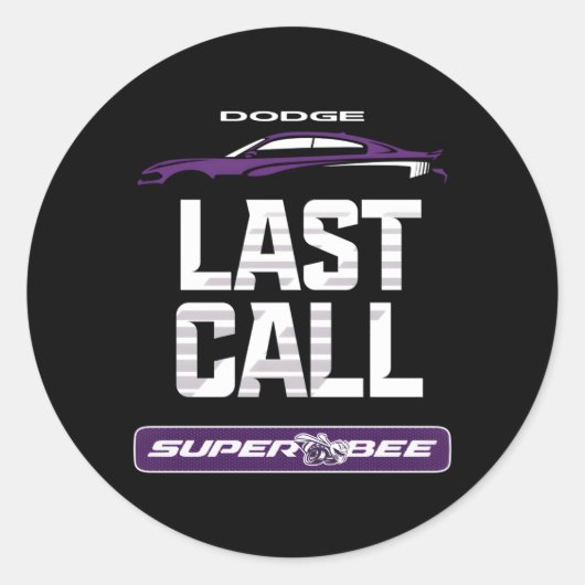 Dodge Charger Super Bee Laatste oproep Ronde Sticker (Voorkant)