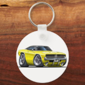 Dodge Charger Yellow Car Sleutelhanger (Voorkant)