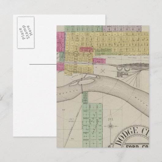 Dodge City, Ford County, Kansas Briefkaart (Voorkant / Achterkant)
