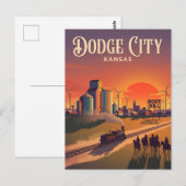 Dodge City Kansas Briefkaart (Voorkant / Achterkant)