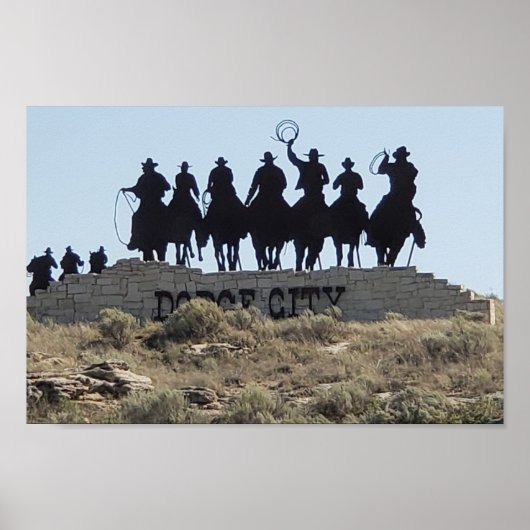 Dodge City, Kansas - Wilde West Town Poster (Voorkant)