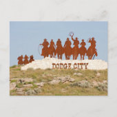 Dodge City Sign - Cowboys - Horses - Welcome Briefkaart (Voorkant)
